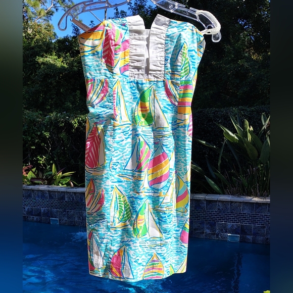 NEW Lilly Pulitzer You Gotta Regatta Franco Sz 00 Strapless Sailing Tuxedo Dress - Picture 4 of 9
